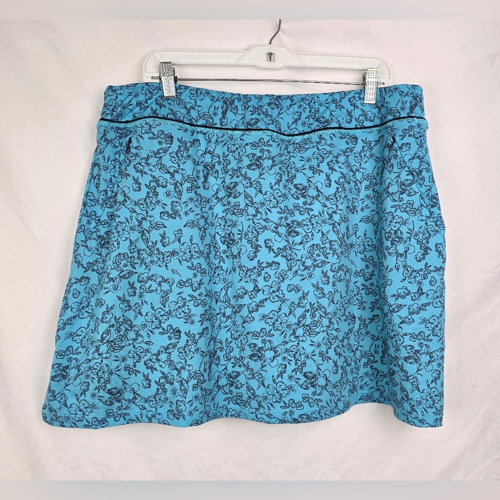Etonic Flora Print Aqua Pickleball Sporty Outdoor Travel Skort Ladies sz XL NWT